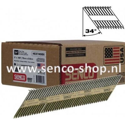 Senco Stripspijker Ø3,1 HE58AABKR 80MM gegalvaniseerd geringd doos a 2.000 stuks 