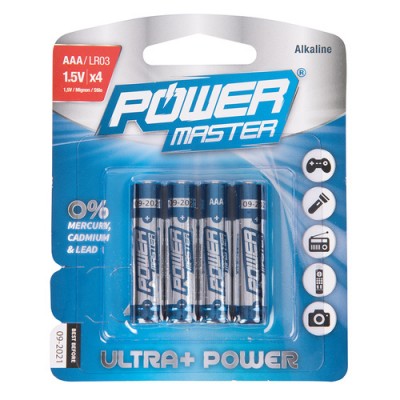 AAA super alkaline batterij LR03, 4 pk 